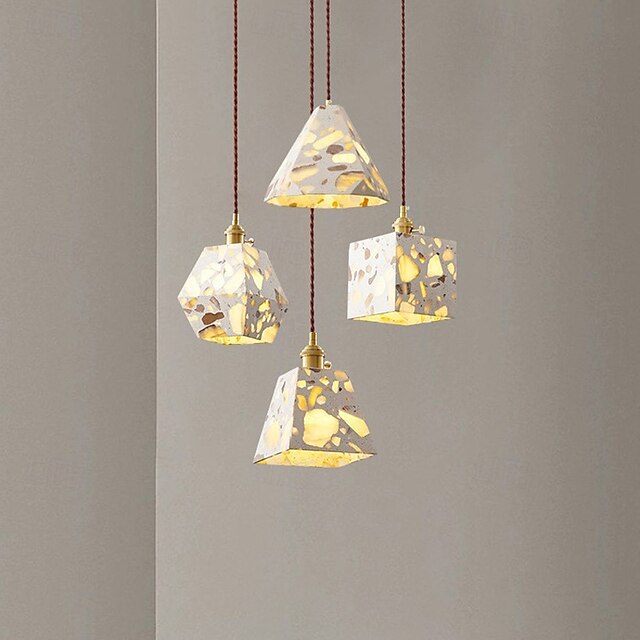  lampada a sospensione minimalista retrò francese, cemento wabi-sabi &alabastro per sala da pranzo/camera da letto