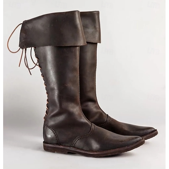  Gotisch Middeleeuws Renaissance Schoenen Laarzen Kniehoge laarzen Piraat Viking Kruisvaarder Kostuum Voor heren Keltisch Piraat Halloween Maskerade Feesten & Uitgaan LARP Ren Faire Volwassenen