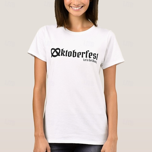  Oktoberfest Piwo Precel Koszulkowy bawarski Monachium Niemiecki Graficzny Na Damskie Dla dorosłych Karnawał Piwo Oktoberfest Tłoczenie na gorąco Impreza Codzienne
