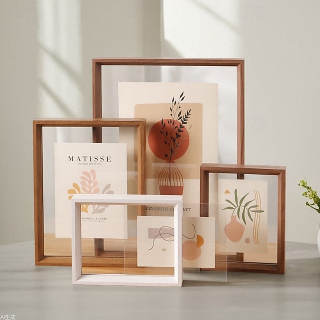  Double-Sided Transparent Acrylic Photo Frame, 10-Inch Display Stand for Specimens, Calligraphy, A4 Photos