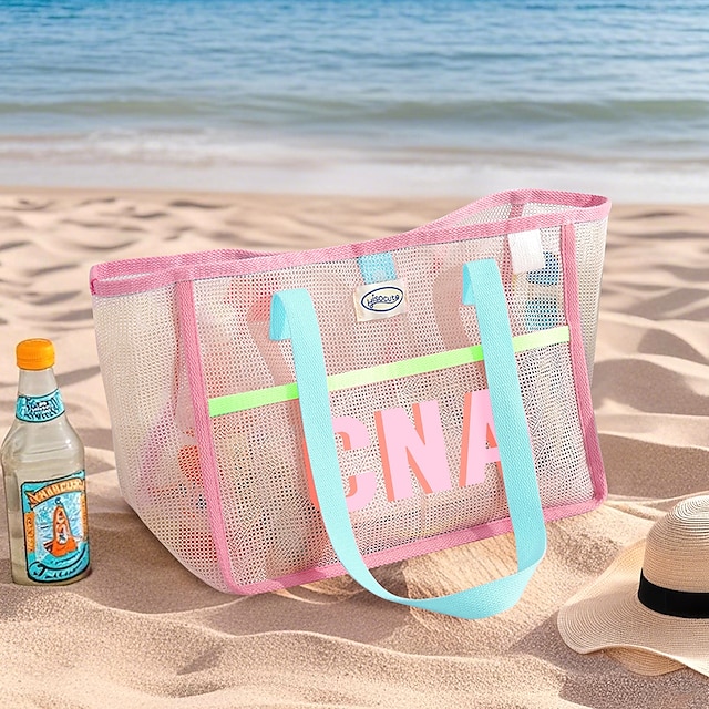  personalisierte wasserdichte Strandtasche mit individuellem Namen, sanddichter Tragetasche mit faltbarem großem Fassungsvermögen, bestes Urlaubsgeschenk für Mama, Frau und Freundin, Reiseutensil für