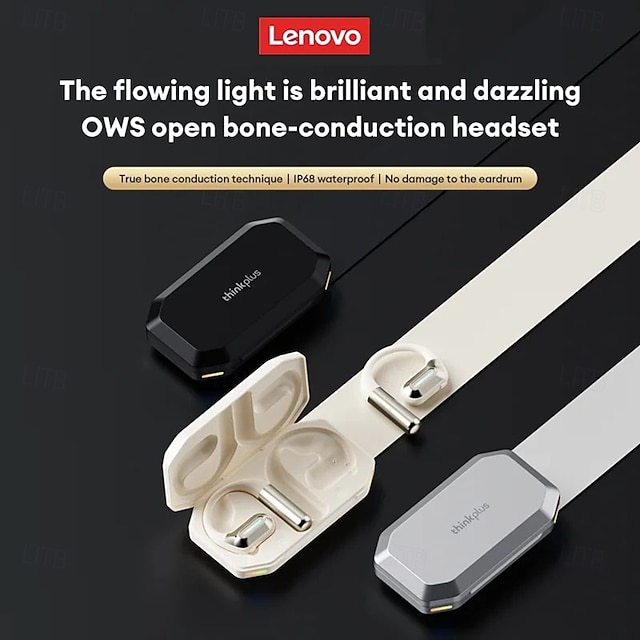 Fones de ouvido originais Lenovo LP73 TWS Bluetooth V5.4 com graves potentes e som surround, fones de ouvido esportivos à prova d'água com gancho para orelha IPX7