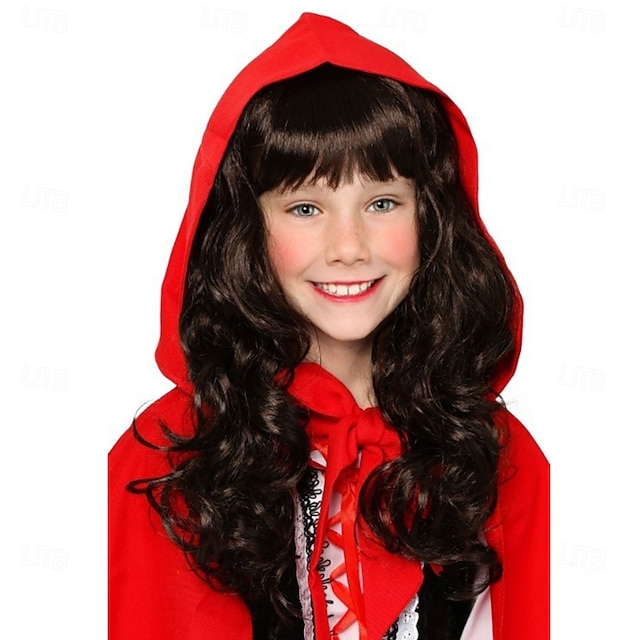  Parrucca da Cappuccetto Rosso per bambini, parrucche per feste di Halloween e cosplay