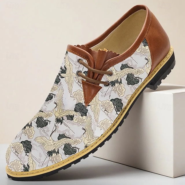  Herresko med blomstertrykk og skinndetaljer – trendy, pustende design, ideell for sommerutflukter, uformelle arrangementer og helgeklær