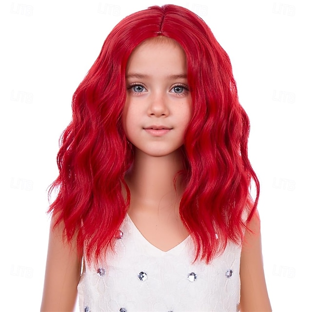  Parrucca arcobaleno per bambini, corta, ondulata, colorata, multicolore, sintetica, per cosplay, feste di Halloween, costumi