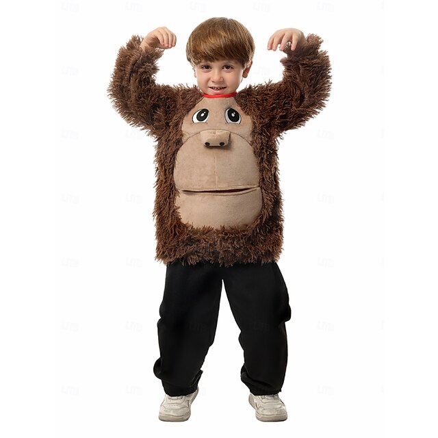 Gorilla Halloween Cosplay Costume Top Fairy Tail Animal Cosplay Kid's Boys' Girls' Halloween Carnival World Book Day Performance Educational Dress Up School Event Dress Up Easy Halloween Costumes3