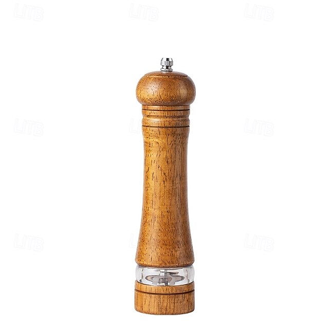  Molinillo de pimienta manual de madera para moler pimienta negra y sal marina con capacidad visible.