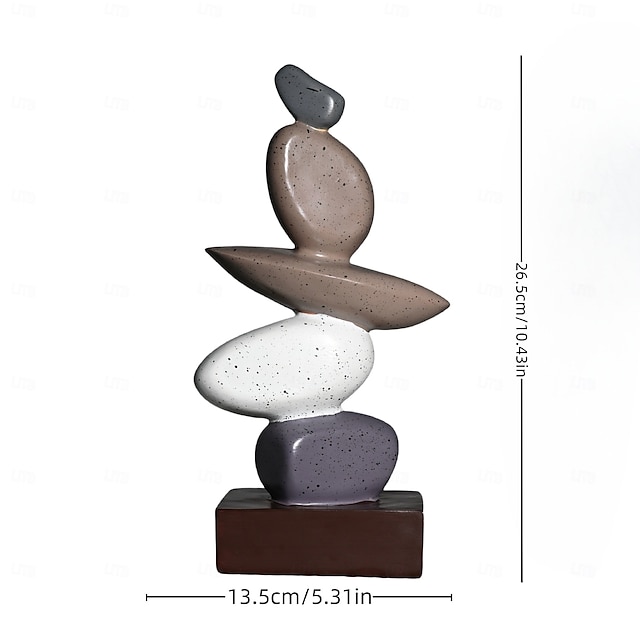  hartsifengshui-sisustuskoriste, 'vierivä kivi tuo onnea' moderni eteisen hahmo, minimalistinen sisustusveistos, tupaantuliaislahja olohuoneeseen tai toimistoon