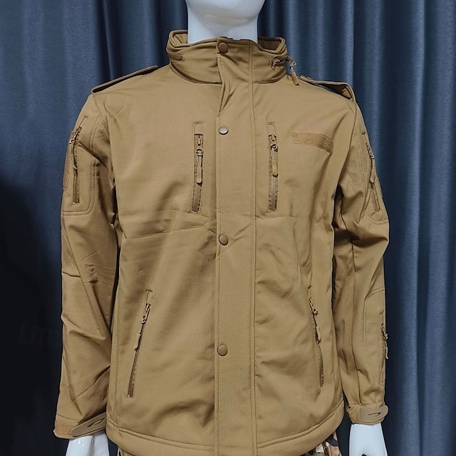  Homens Jaqueta de Trilha Casaco de inverno Jaqueta de lã para caminhada Inverno Ao ar livre Térmica A Prova de Vento Inverno Jaquetas em Velocino / Lã Preto Amarelo Verde Tropa Camuflado