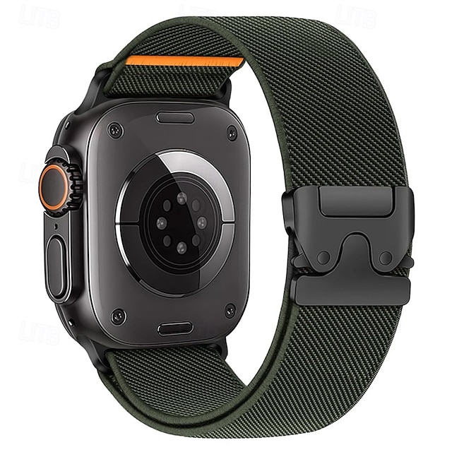  Sport Band Compatible with Apple Watch band 38mm 40mm 41mm 42mm 44mm 45mm 49mm Braided Elastic Metal Clasp Nylon Strap Replacement Wristband for iwatch Ultra 2 Series 9 8 7 SE 6 5 4 3 2 1 iwatch