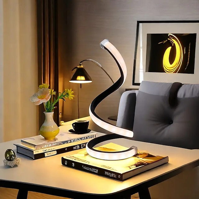  noční lampičky, dekorativní spirálová stolní lampa, plynule stmívatelná s 3 teplotami, USB stolní světlo do ložnice, obývacího pokoje, kuchyně, pracovny, nočního stolku, dekorace