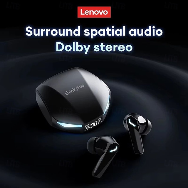  Lenovo XT53 trådløse oppgraderte Bluetooth 5.4-øretelefoner med ultralang utholdenhet og lav latens, spillhodesett med LED-digital skjerm, ørepropper
