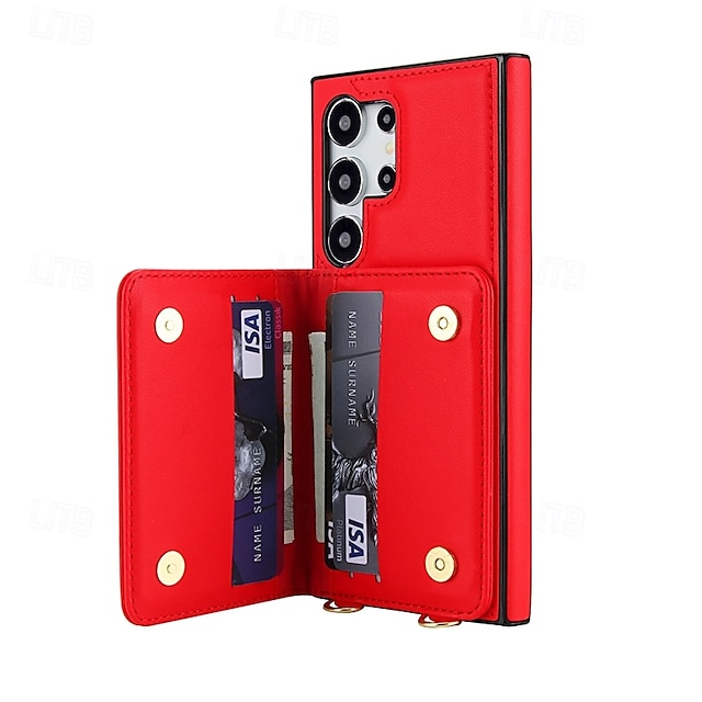  teléfono Funda Para Samsung galaxia S22 S22 Plus Ultra A73 A53 A52 Samsung A13 5G A13 A51 Funda Trasera con cordón Caballete Ranura para tarjetas Retro TPU Cuero de PU