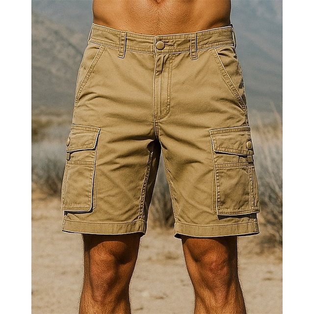  Herren Cargoshorts Wandershorts Tarnung Sommer Außen Normale Passform Schnelltrocknend Leicht Elastisch Atmungsaktiv Shorts Cachi scuro Armeegrün Baumwolle Tennis Golfspiel Laufen 29 30 31 32 34