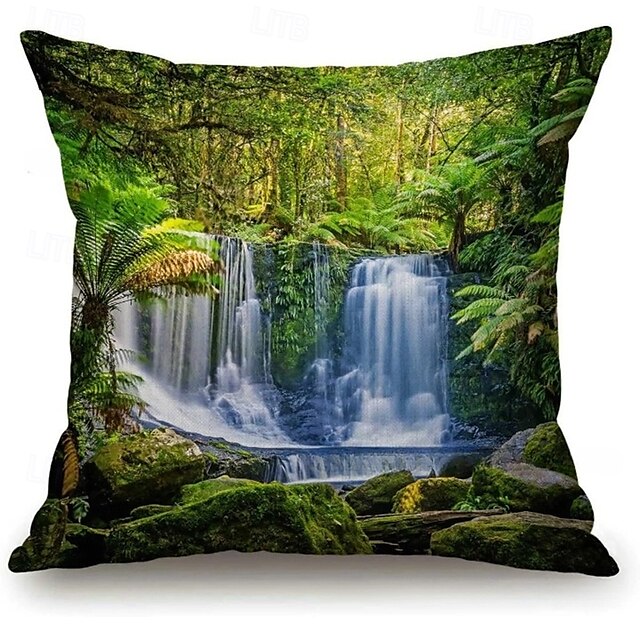  Landskaps skog dekorative kasteputer var dekning 1PC myk firkantet couch putevar putevar soverom stue sofa stol