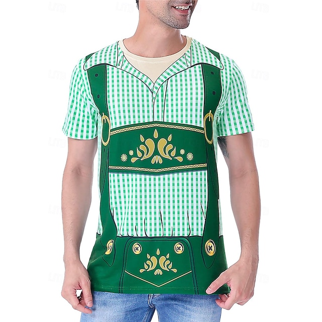  Oktoberfest Estampa Lederhosen Japonesa/Curta Bávaro Munique Alemão Arte Gráfica Para Homens Adulto Carnaval Cerveja Oktoberfest Impressão 3D Festa Casual / Diário