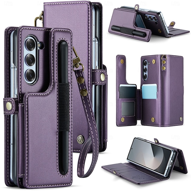  telefono Custodia Per Samsung Galaxy Z Fold 6 Custodia a Flip Cavalletto Resistente agli urti TPU Pelle PU