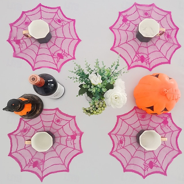  Halloween černá krajková pavučinová podložka na stůl pavučinový vzor prostírání bytové doplňky pro každou příležitost
