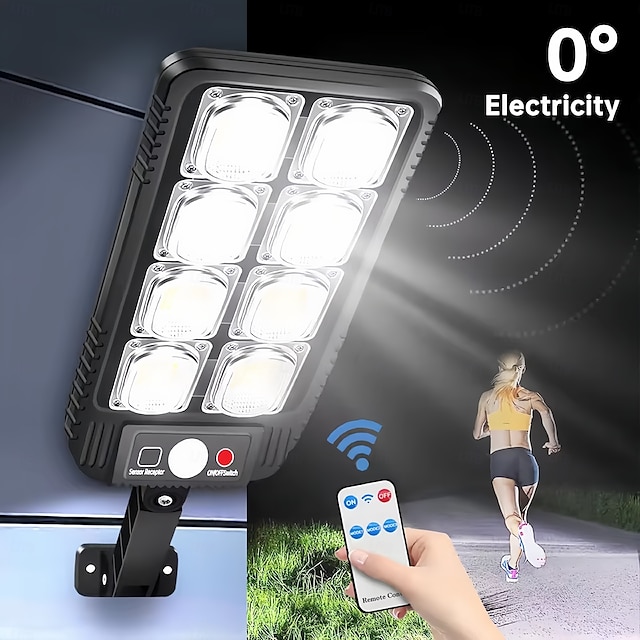  100/200led Solar Street Light IP65 Waterproof Solar Outdoor Motion Sensor Lights Solar Wall Light with Remote for Garden Yard  1PC