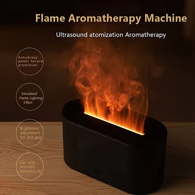  ny skrivebords regnbue simulert flamme aromaterapimaskin hjem hotell usb luftfukter aromaterapimaskin