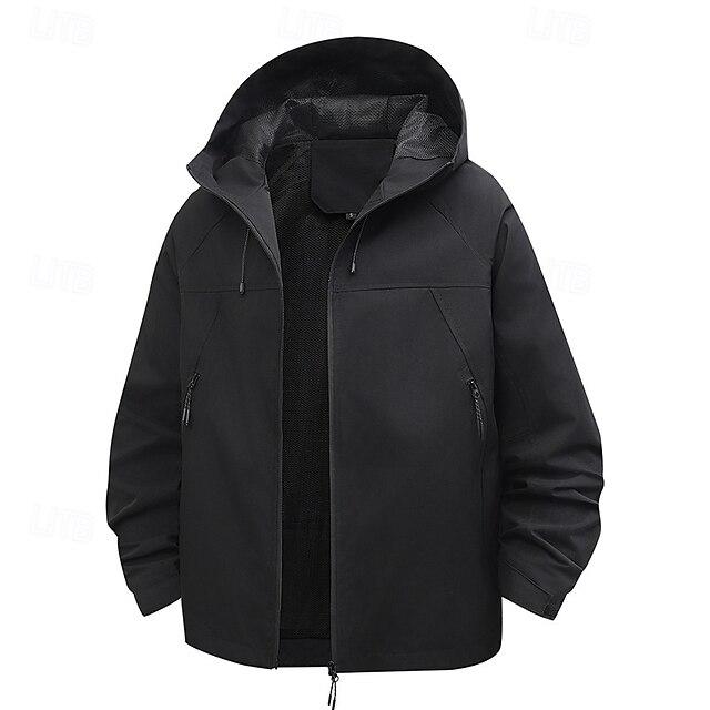  Men's Windbreaker Hiking Jacket rain coat Outdoor Waterproof Windproof Hiking Outfits Hiking Clothes Spring Autumn / Fall Top Camping / Hiking / Caving Running Black White Blue