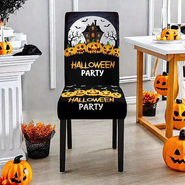  Halloween-dödskallemönster matstolsöverdrag festivalborddekor klädtillbehör för dekoration