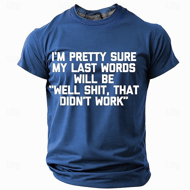  Per uomo Gergo divertente Maglietta Manica Corta maglietta Stampa 3D Girocollo Camicia Moda Quotidiano Essenziale Streetwear Casuale Quotidiano Nero Rosso Blu Estate Primavera Tutte le stagioni