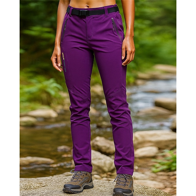  Dame Trekkingbukser vandrebukser Udendørs Regulær Vandtæt Hurtigtørrende Letvægt Åndbart Bukser Lomme Sort Lilla Campering & Vandring Golf Løb S M L XL