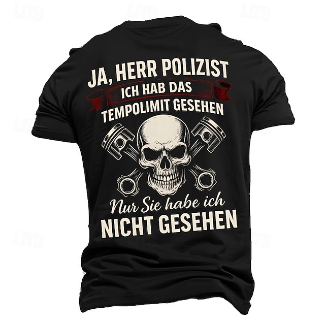  Męskie Motosiklet Niemiecki Podkoszulek Krótki rękaw Podkoszulek Druk 3D Półgolf Koszula Moda Codzienny Podstawowy Ulica Codzienny Czarny Niebieski Zielony Lato Wiosna Na każdy sezon Odzież S M L XL