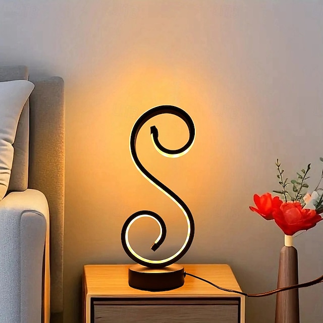  Tischlampe, moderne minimalistische Nachttischlampe, kreative Hopfenpferd-Form, dimmbar, Schlafzimmer, Wohnzimmer, Nachttischlampe, LED, schwarze Nachttischlampe
