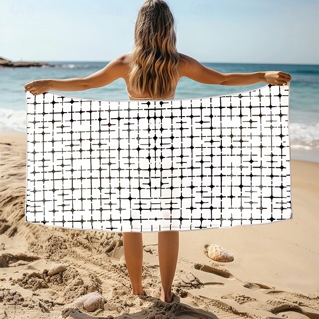  Soft and Absorbent Beach Towel - Lightweight, Quick-Dry, Sand-Free Design for Beach, Pool, and Travel