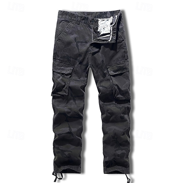  Herr Militärbyxor Vandringsbyxor Kamouflage Utomhus Normal Andningsfunktion Underdelar Ficka Mörkgrå Armégrön Bomull Camping / vandring Löpning S M L XL XXL