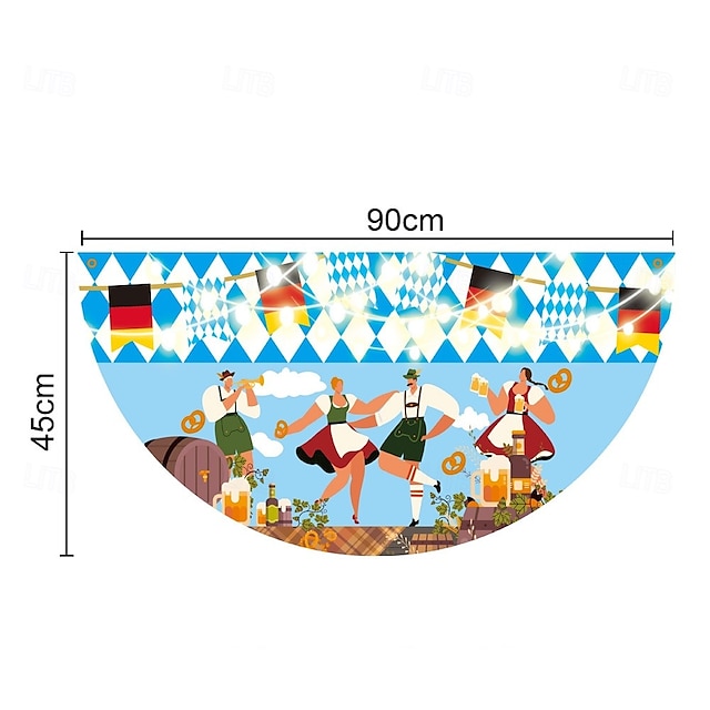  Bandeira de Bunting Bavarian Oktoberfest 3 x1,5 Ft Não Plissada Cheque Azul Branco Bandeira de Fã Banner Bandeira de Poliéster para Decoração de Festas ao Ar Livre