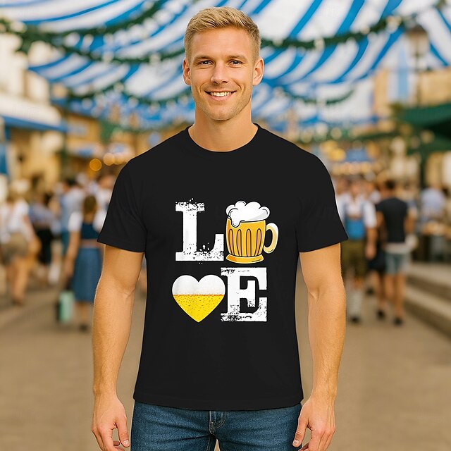  Oktoberfest Jeleń Niedźwiedź Koszulkowy Koszulka Lederhosen Match bawarski Monachium Niemiecki Graficzny Na Dla par Męskie Damskie Dla dorosłych Karnawał Piwo Oktoberfest Tłoczenie na gorąco Impreza