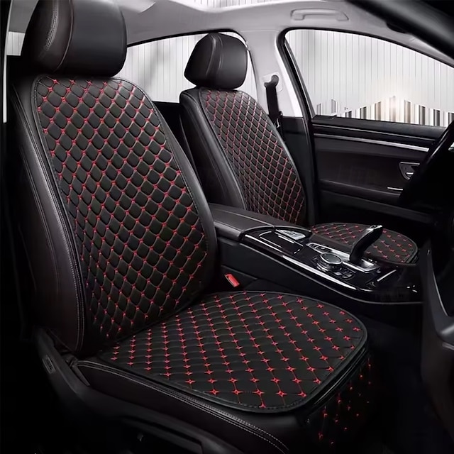  1 set leren autostoelhoezen minimalistische zitkussen slijtvast en duurzaam vier seizoenen algemene autostoelen