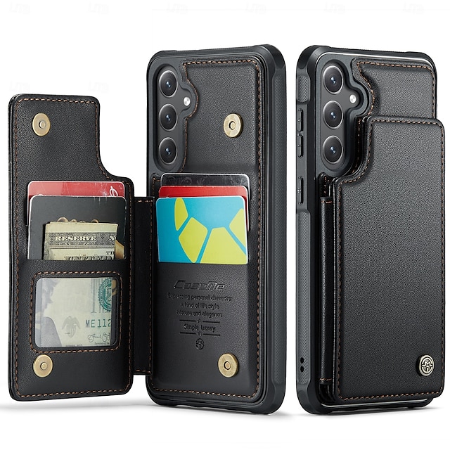  Phone Case For Samsung Galaxy S25 S24 S23 S22 S21 S20 Ultra Plus FE Flip Cover Kickstand Shockproof TPU PU Leather