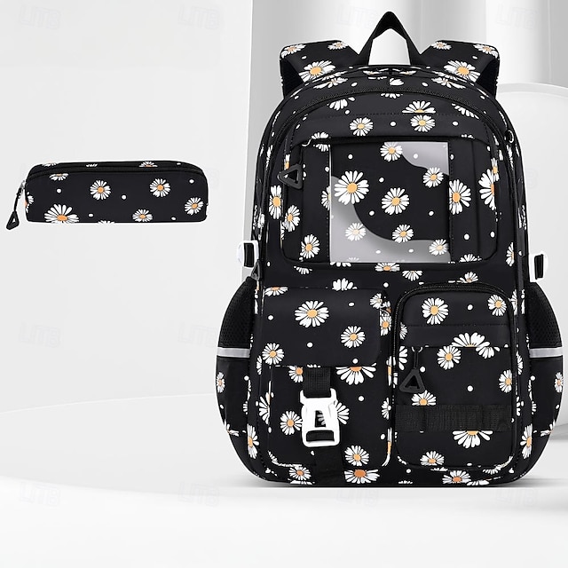  Mochila escolar con estampado de galaxia para niños: mochila multicompartimento de gran capacidad con organizador de lápices y portabotellas para niñas y niños.