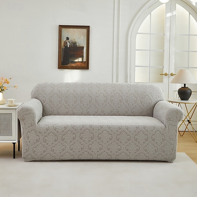  Elastiskt jacquardsofföverdrag, modernt polyester-spandexöverdrag för 1/2/3/4-sits, sektionssoffor och fåtöljsoffor - maskintvättbart, skydd med utsmyckade mönster, soffskyddsöverdrag|elegant