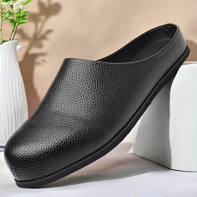  Men's Khaki Backless Mule Loafers – Minimalist Slip-On Comfort Shoes with Soft Faux Suede for Indoor Lounging Casual Errands and Summer Relaxation