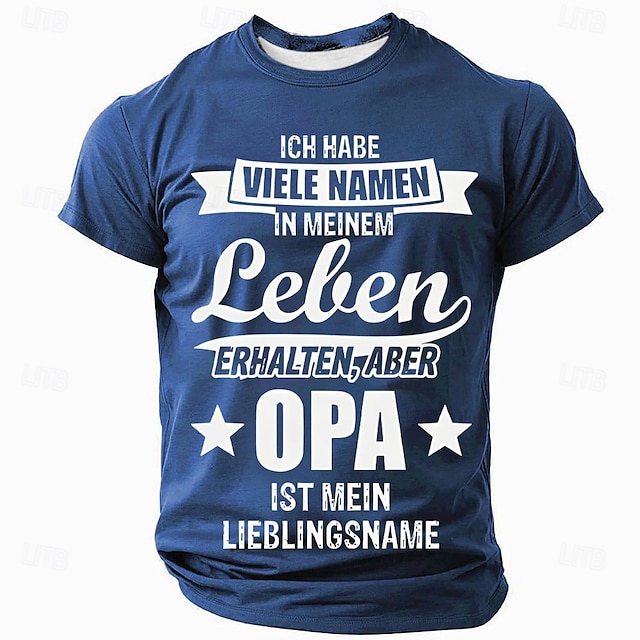  Męskie Zabawny slang Niemiecki Podkoszulek Krótki rękaw Podkoszulek Druk 3D Półgolf Koszula Moda Codzienny Podstawowy Ulica Codzienny Czarny Czerwony Niebieski Lato Wiosna Odzież S M L XL XXL XXXL