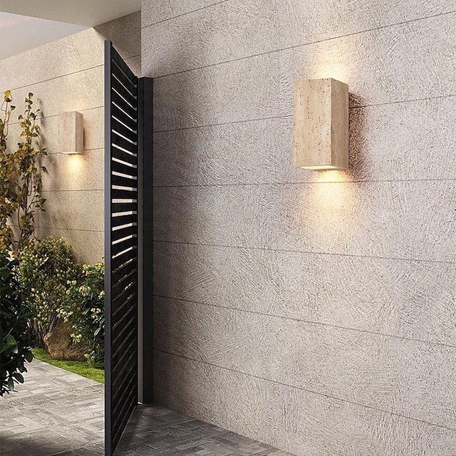  Applique a LED da esterno impermeabile IP65 in pietra, per soggiorno, camera da letto, comodino, TV, lampada da parete artistica, applique da parete 110-240 V.