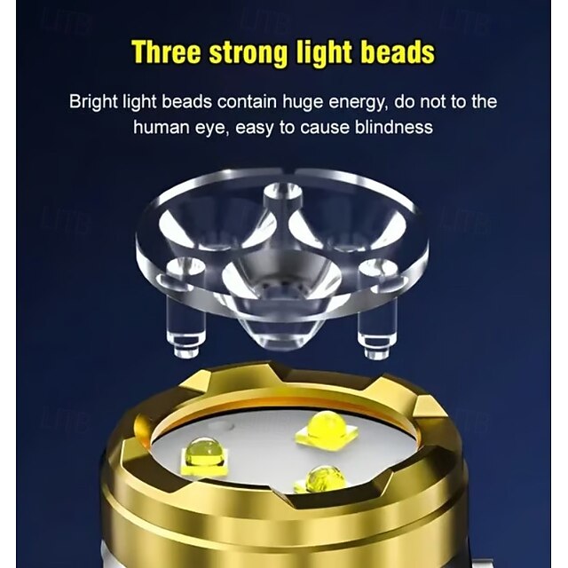 Three-Eyed Monster Mini Flash Super Power Flashlight, German Thumb ...