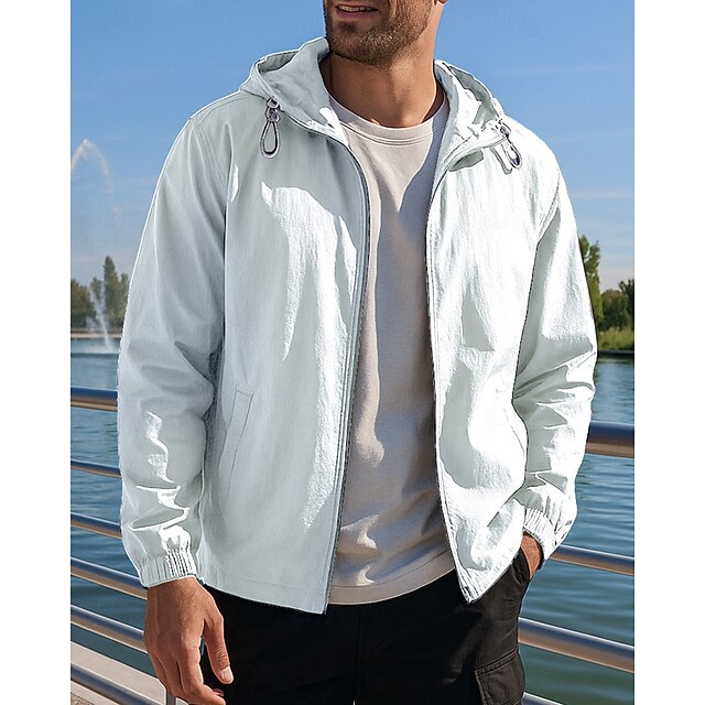  Homme Veste de course Veste d'extérieur Fermeture intégrale manche longue Vêtements d'extérieur Athlétique Protection solaire Léger Respirant Tennis Le golf Course Tenue de sport Tenues de Sport
