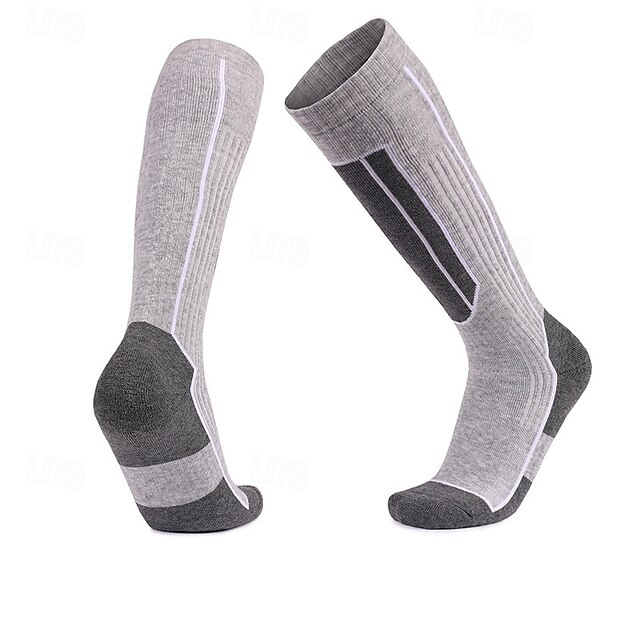  1 Paio Per donna calzini in lana merino Calze da escursionismo Calze da corsa Calore Termico Traspirante Anti vesciche Spesso Inverno Esterno Sopra il polpaccio Patchwork Lana merino blu navy Nero