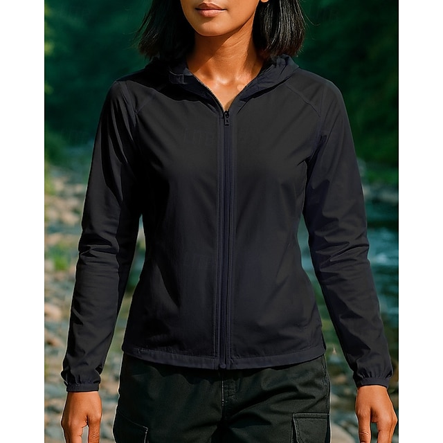  Mujer Chaqueta para senderismo Impermeable Chaqueta deportiva Al aire libre Impermeable Resistente al Viento Secado rápido Ligero Trajes de senderismo Ropa de senderismo Verano Primavera Chaqueta