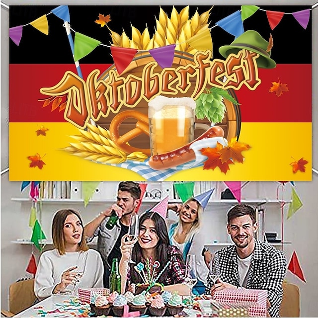  תמונת קיר דקורטיבית ממוסגרת בירה פרצל אוקטוברפסט גרמנית בווארית טפט תלוי גדול קיר טפט דקור מחBackdrop צילום פסטיבל