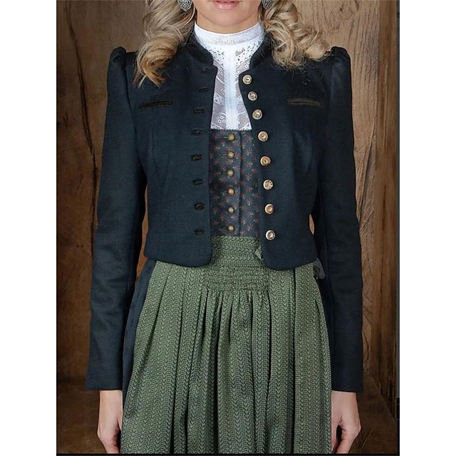  Oktoberfest Chaqueta Blazer de trachten Mucama bávaro Alemán prados Mujer Carnaval Festival de Cerveza Paño de estilo tradicional Cima