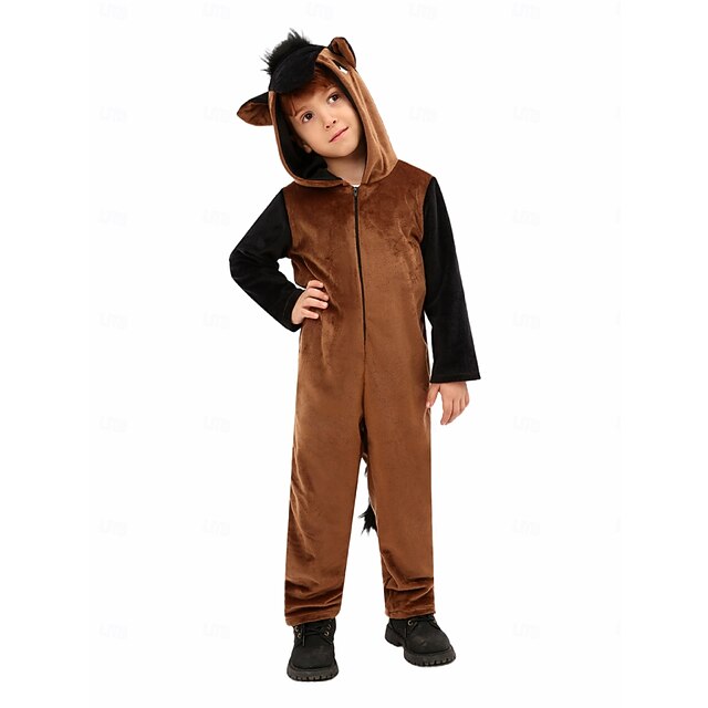 Horse Pony Halloween Kigurumi Pajamas Onesies Fairy Tail Animal Cosplay Kid's Boys' Girls' Halloween Carnival World Book Day Performance Educational Dress Up School Event Dress Up Easy Halloween4