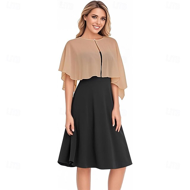 Freebily Women's Chiffon Shawl Wrap Shrug – Wedding Dress Cape Bolero Flapper Cover Up