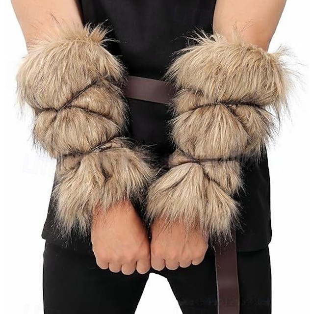 HiiFeuer Châle viking en fourrure artificielle pour cosplay, costume